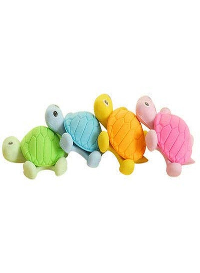 TECHNOCHITRA Newest Cute Tortoise Shape Erasers for School Kids Idea for Kid's Birthday Return Gift, Pack of 4 (Multi) - Image 2